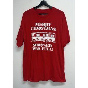 National Lampoons Christmas Vacation RV Shi**er Was Full Mens Graphic T-shirt XL